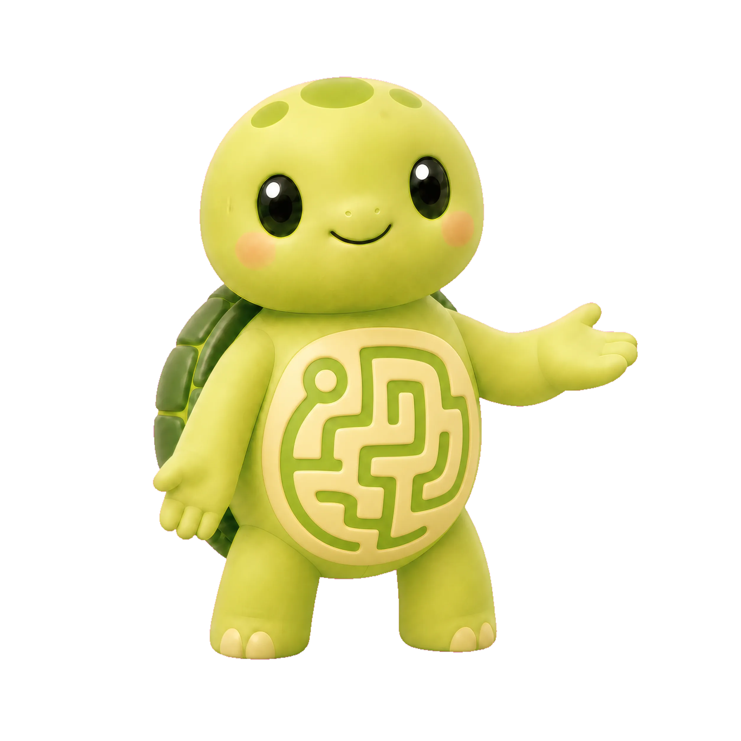 Maze Blocker turtle with a maze patterned belly