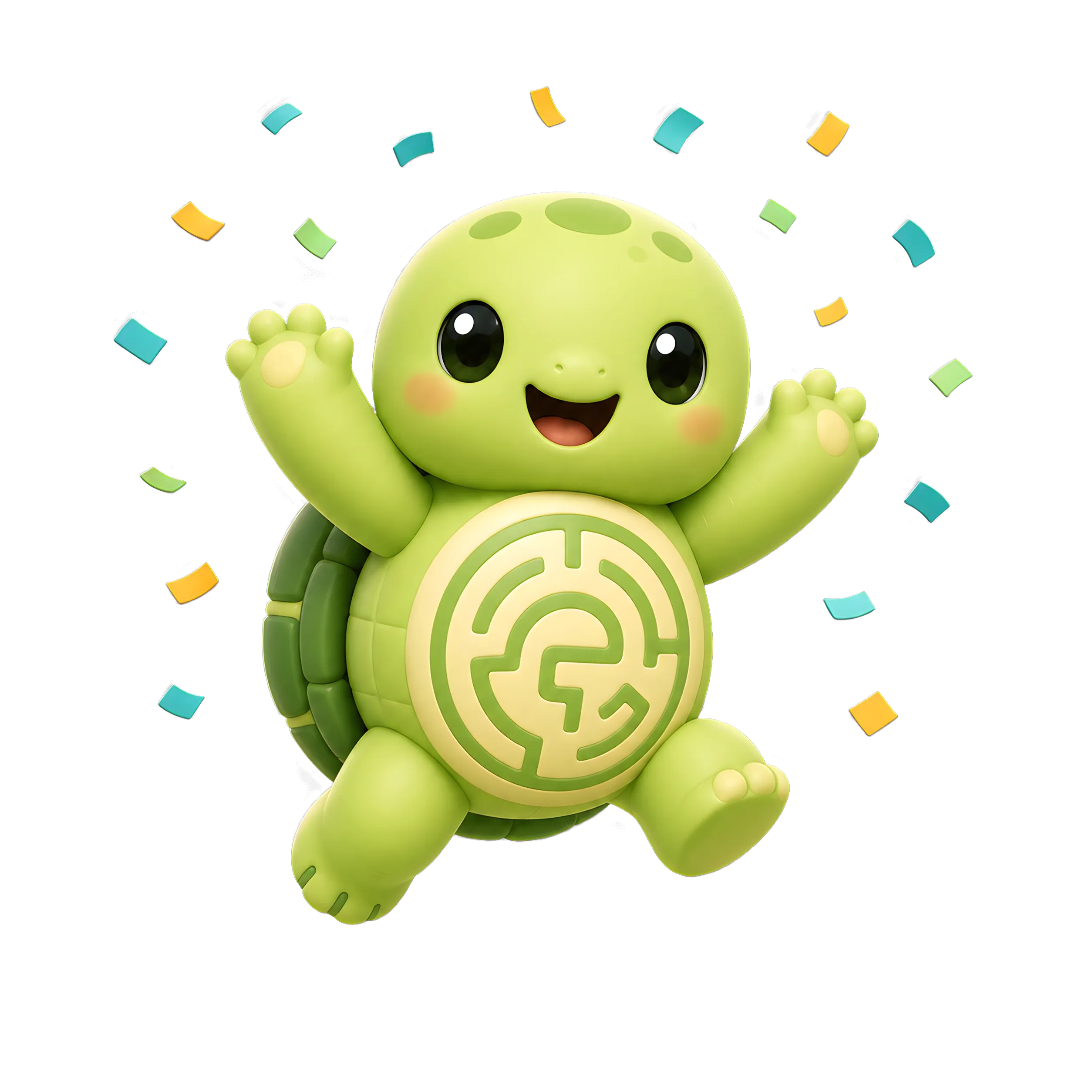 Maze Blocker mascot celebrating