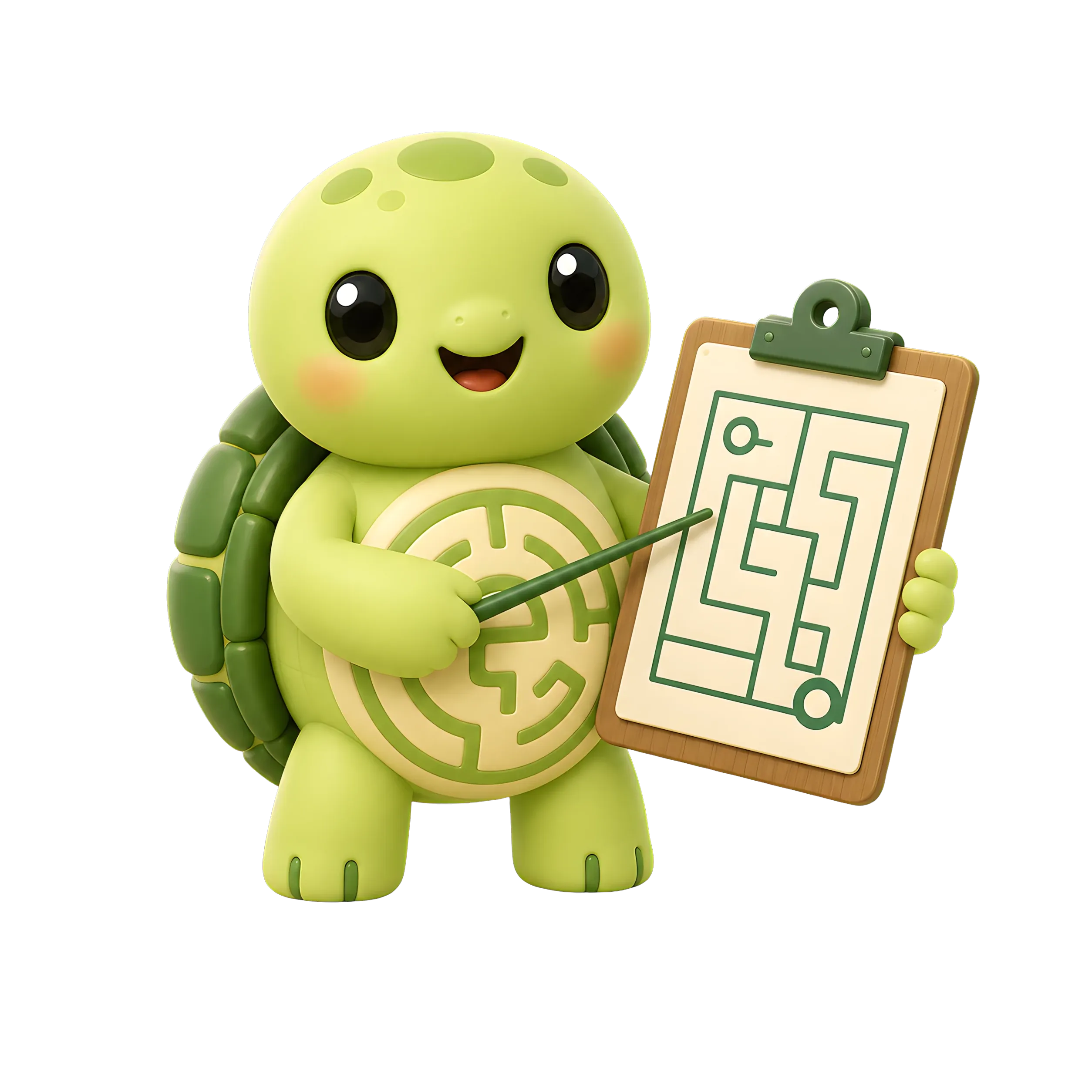 Maze Blocker mascot presenting a maze